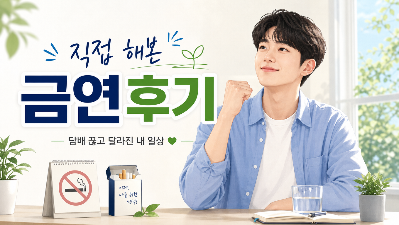 직접 해본 금연 후기라는 문구가 들어간 금연 블로그 썸네일