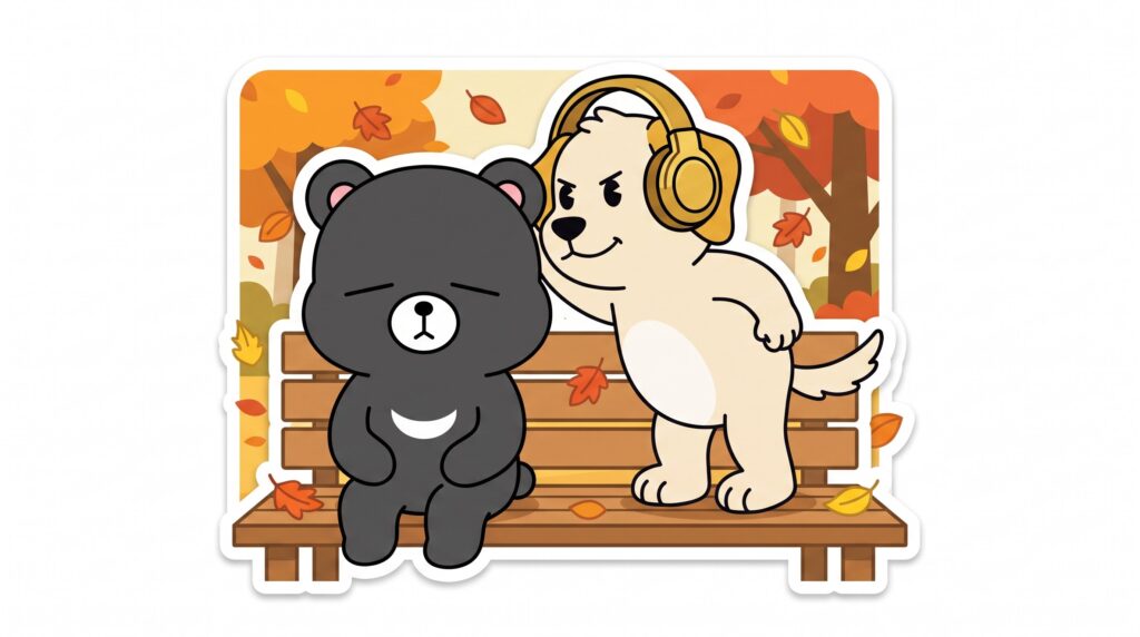 뭉치가 귀를 쫑긋거리며 도리의 무표정한 얼굴에 귀를 바짝 댄다